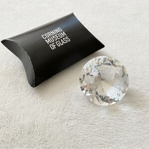 Corning Museum of Glass Diamond-Shaped Crystal Paperweight 3” NWT